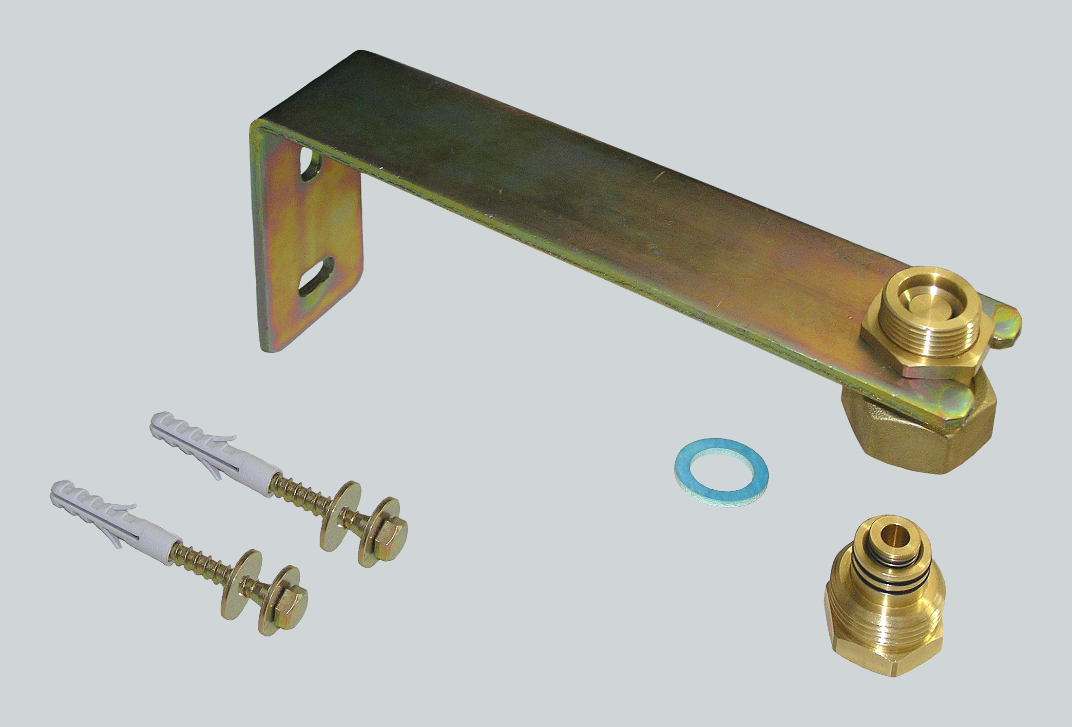 Fixing bracket for the expansion vessel with connector
